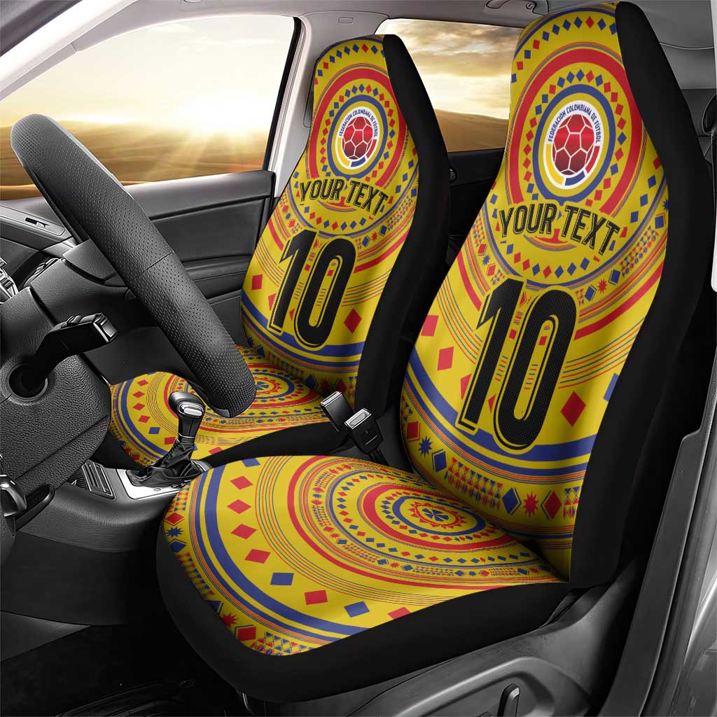 Custom Colombia Football Car Seat Cover Sporty Vueltiao Hat
