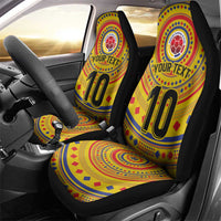 Custom Colombia Football Car Seat Cover Sporty Vueltiao Hat