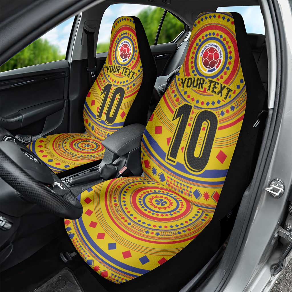 Custom Colombia Football Car Seat Cover Sporty Vueltiao Hat