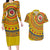 Custom Colombia Football Couples Matching Long Sleeve Bodycon Dress and Hawaiian Shirt Sporty Vueltiao Hat