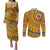 Custom Colombia Football Couples Matching Puletasi and Long Sleeve Button Shirt Sporty Vueltiao Hat