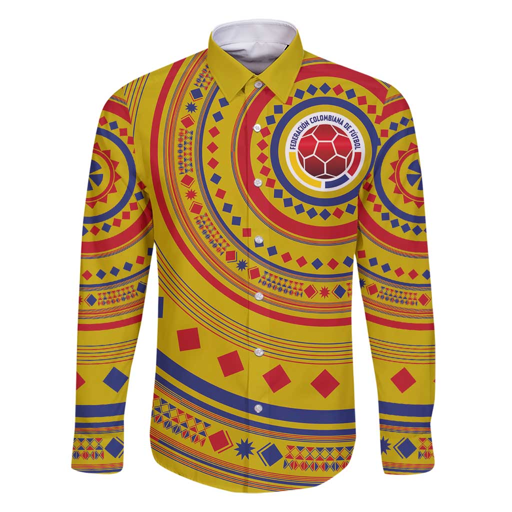 Custom Colombia Football Family Matching Long Sleeve Bodycon Dress and Hawaiian Shirt Sporty Vueltiao Hat