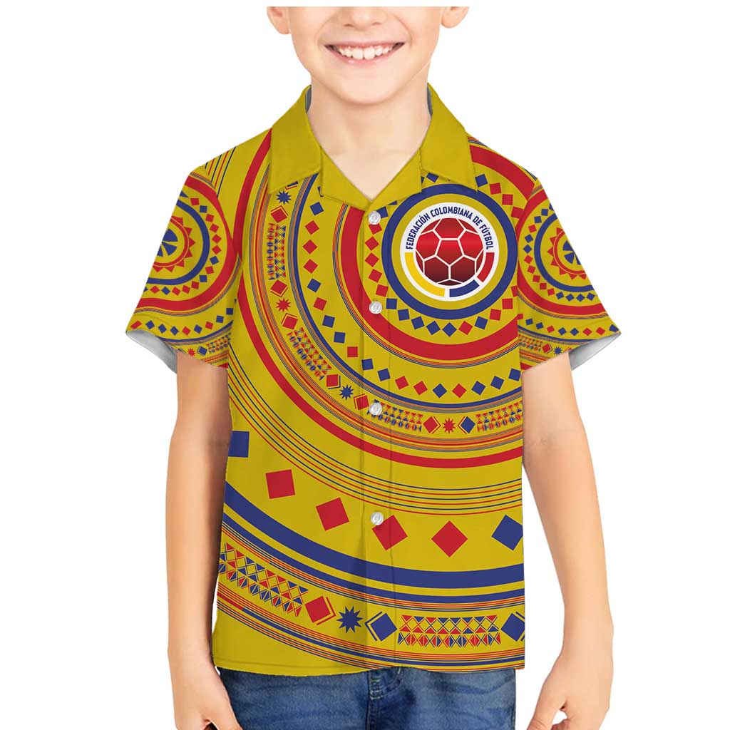 Custom Colombia Football Family Matching Mermaid Dress and Hawaiian Shirt Sporty Vueltiao Hat
