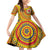 Custom Colombia Football Family Matching Off Shoulder Short Dress and Hawaiian Shirt Sporty Vueltiao Hat