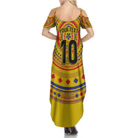 Custom Colombia Football Family Matching Summer Maxi Dress and Hawaiian Shirt Sporty Vueltiao Hat
