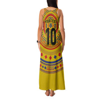 Custom Colombia Football Family Matching Tank Maxi Dress and Hawaiian Shirt Sporty Vueltiao Hat