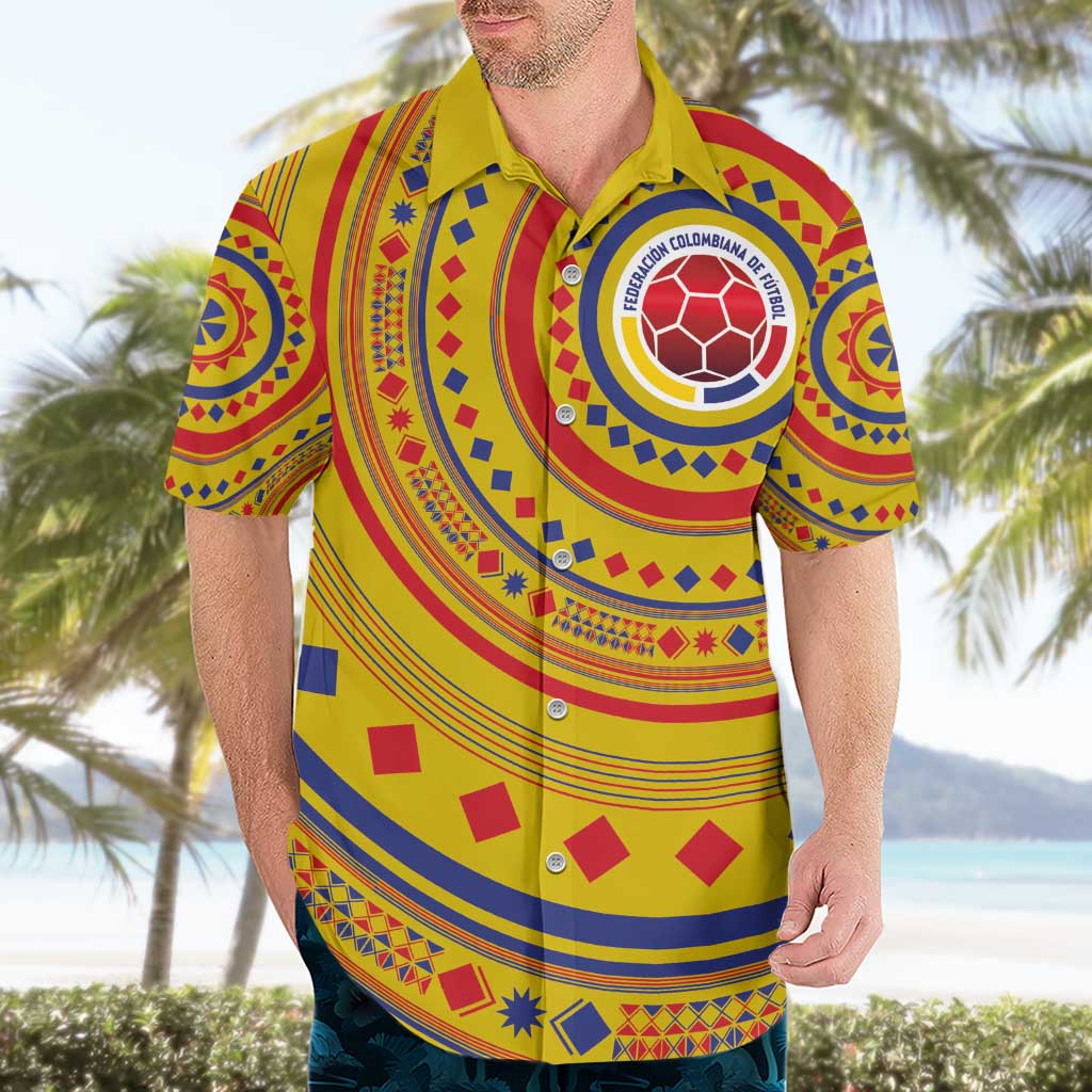 Custom Colombia Football Hawaiian Shirt Sporty Vueltiao Hat