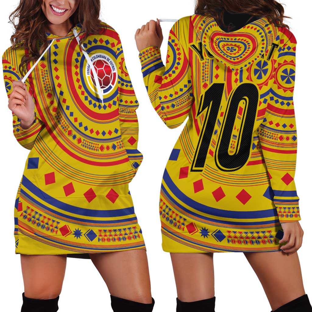 Custom Colombia Football Hoodie Dress Sporty Vueltiao Hat