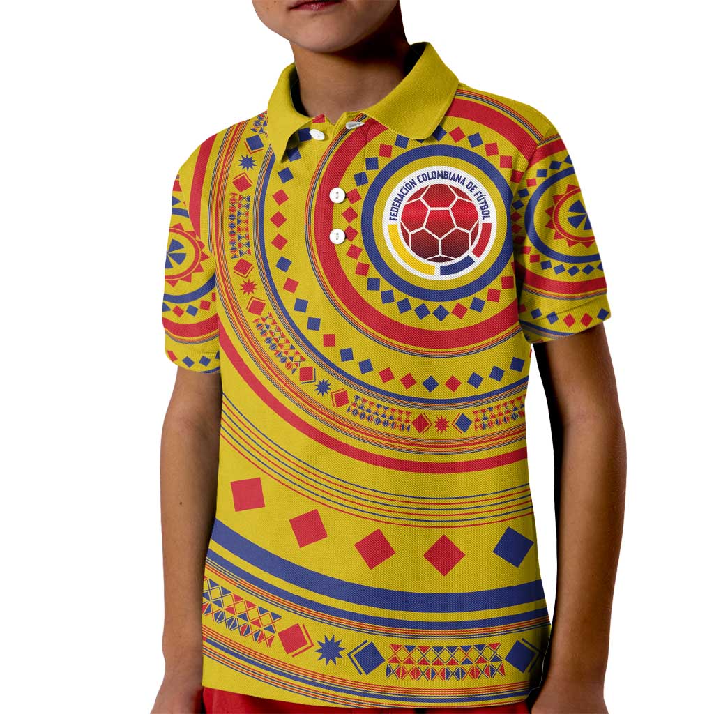 Custom Colombia Football Kid Polo Shirt Sporty Vueltiao Hat