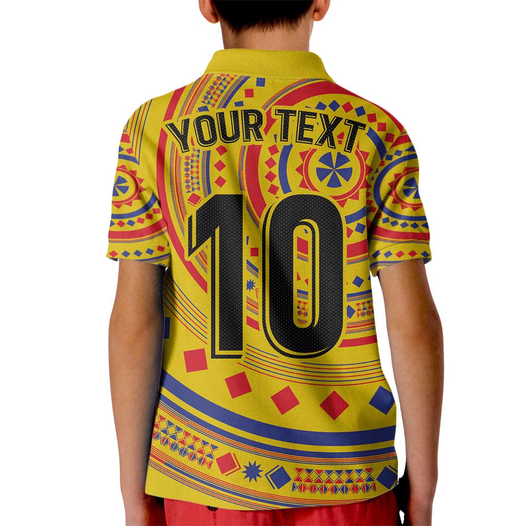 Custom Colombia Football Kid Polo Shirt Sporty Vueltiao Hat