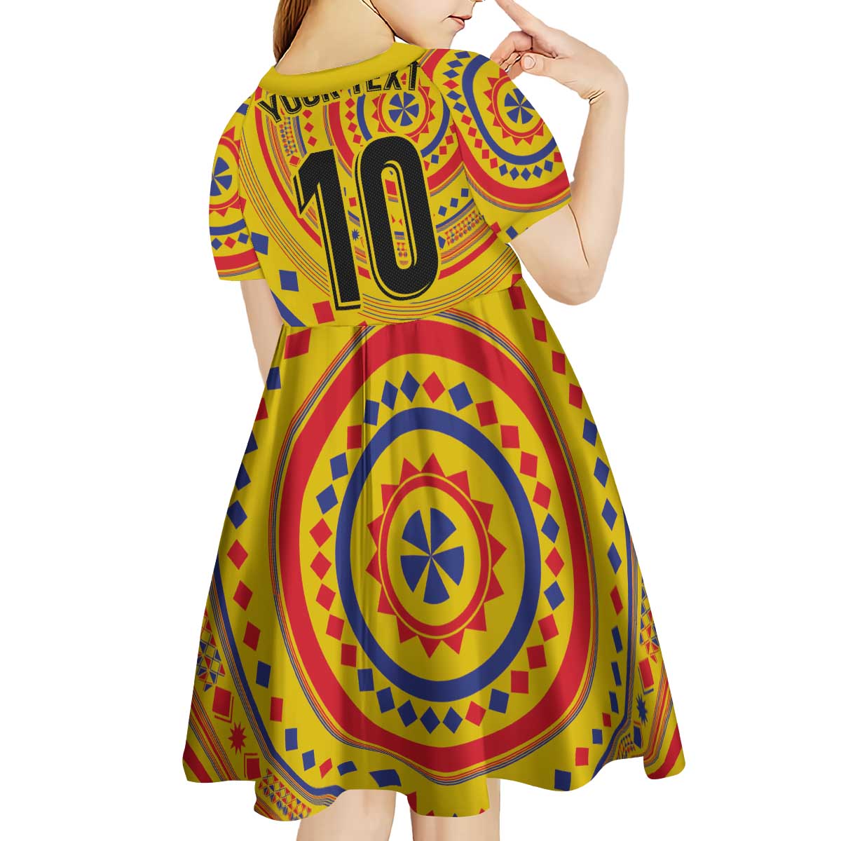 Custom Colombia Football Kid Short Sleeve Dress Sporty Vueltiao Hat