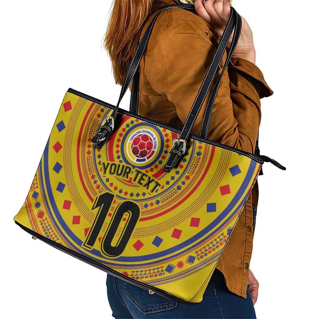 Custom Colombia Football Leather Tote Bag Sporty Vueltiao Hat