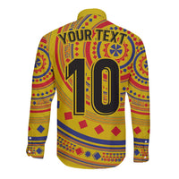 Custom Colombia Football Long Sleeve Button Shirt Sporty Vueltiao Hat