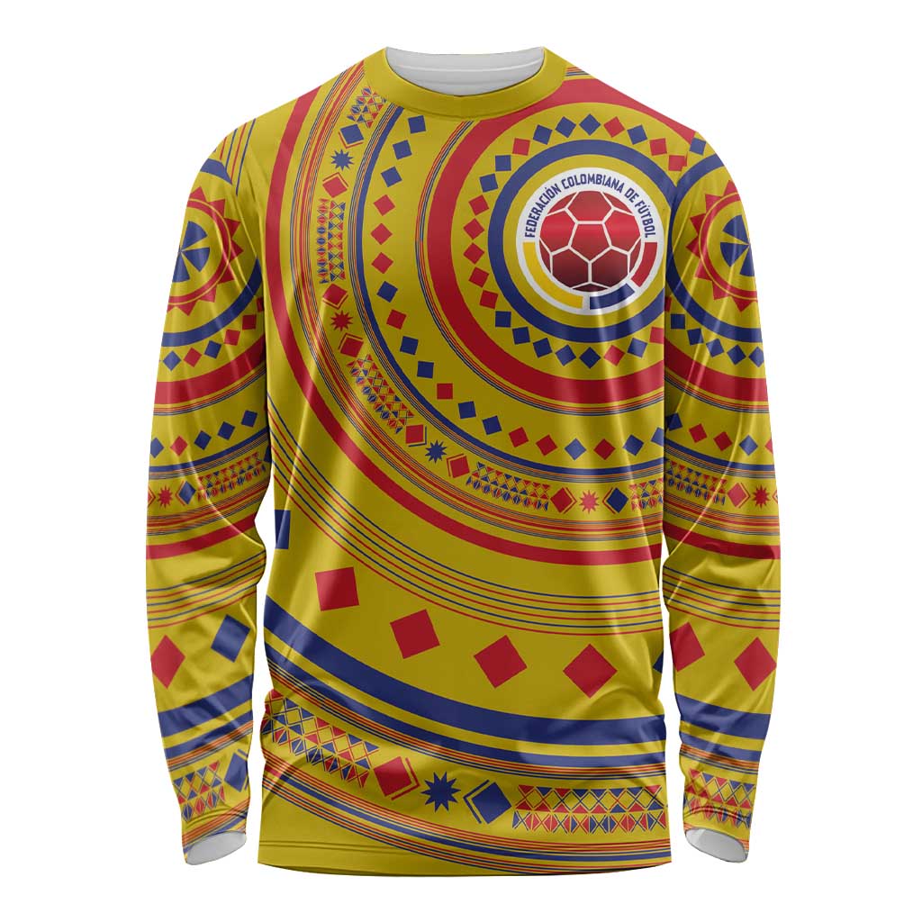 Custom Colombia Football Long Sleeve Shirt Sporty Vueltiao Hat