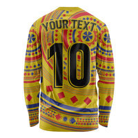 Custom Colombia Football Long Sleeve Shirt Sporty Vueltiao Hat