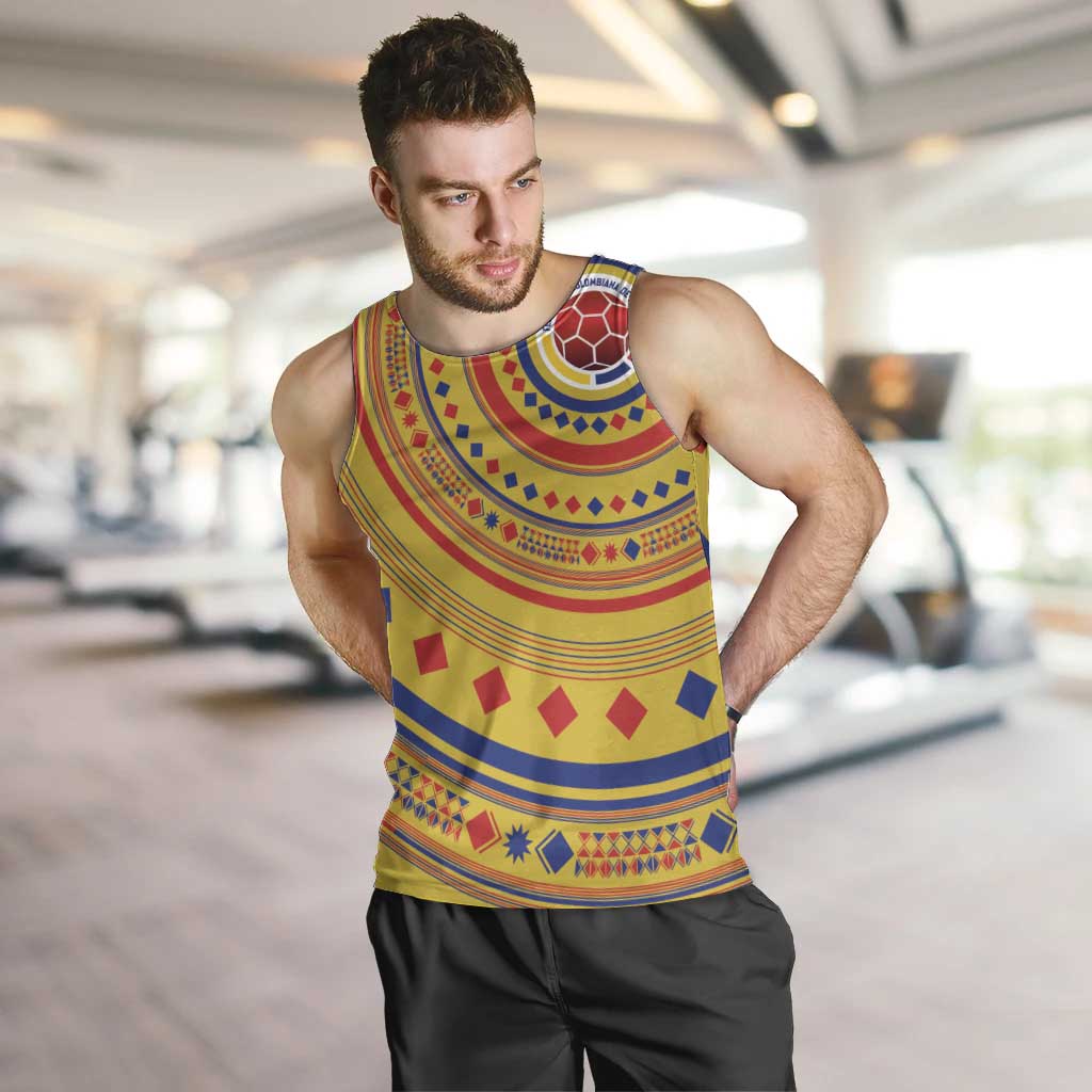 Custom Colombia Football Men Tank Top Sporty Vueltiao Hat