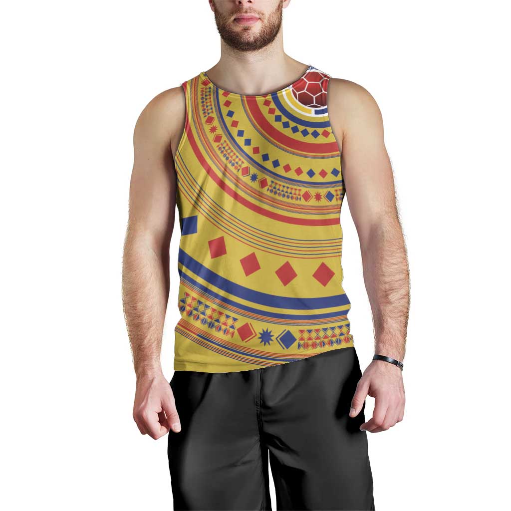 Custom Colombia Football Men Tank Top Sporty Vueltiao Hat