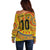 Custom Colombia Football Off Shoulder Sweater Sporty Vueltiao Hat