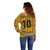 Custom Colombia Football Off Shoulder Sweater Sporty Vueltiao Hat
