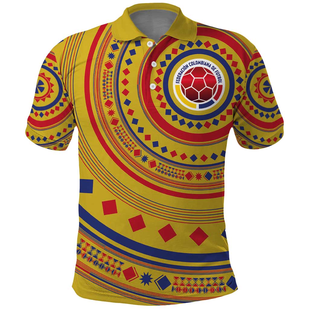 Custom Colombia Football Polo Shirt Sporty Vueltiao Hat