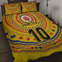 Custom Colombia Football Quilt Bed Set Sporty Vueltiao Hat