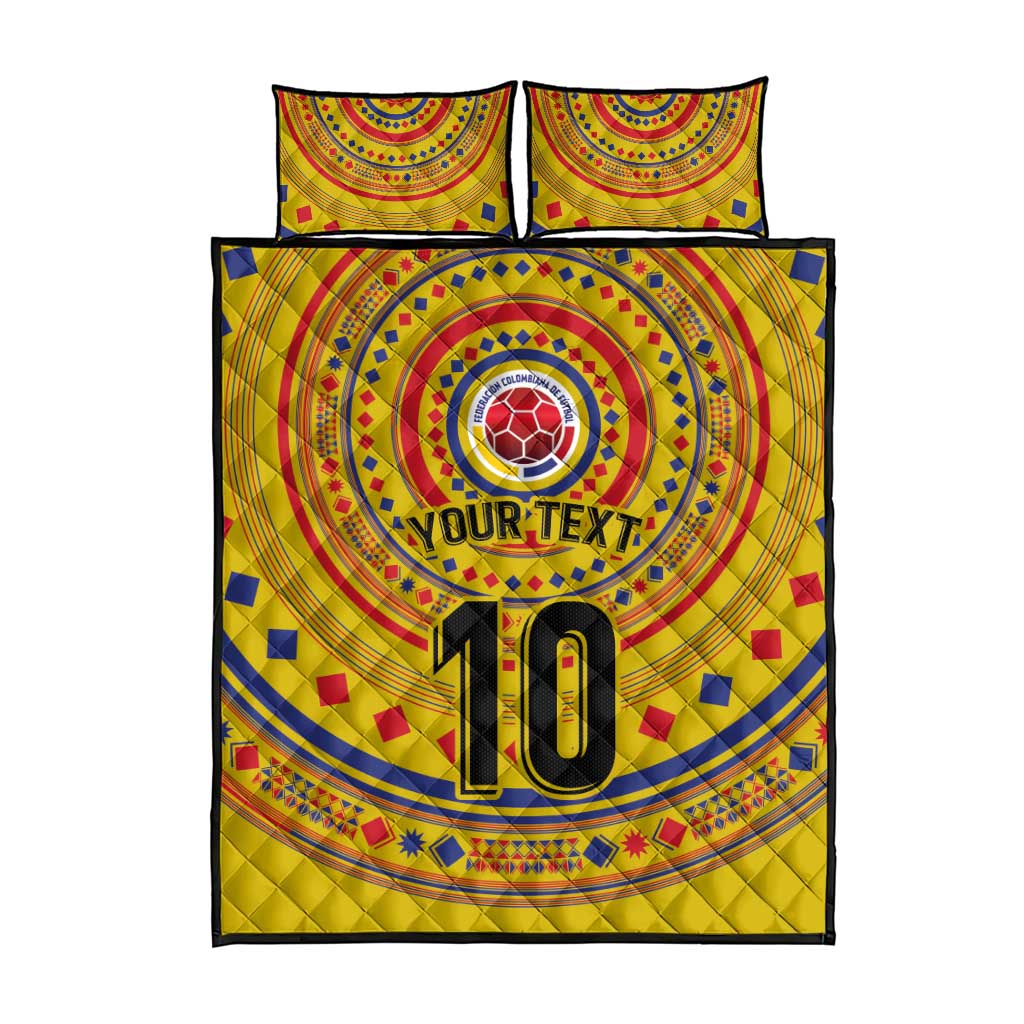 Custom Colombia Football Quilt Bed Set Sporty Vueltiao Hat