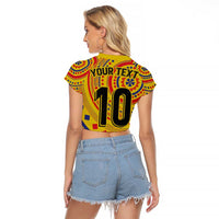 Custom Colombia Football Raglan Cropped T Shirt Sporty Vueltiao Hat