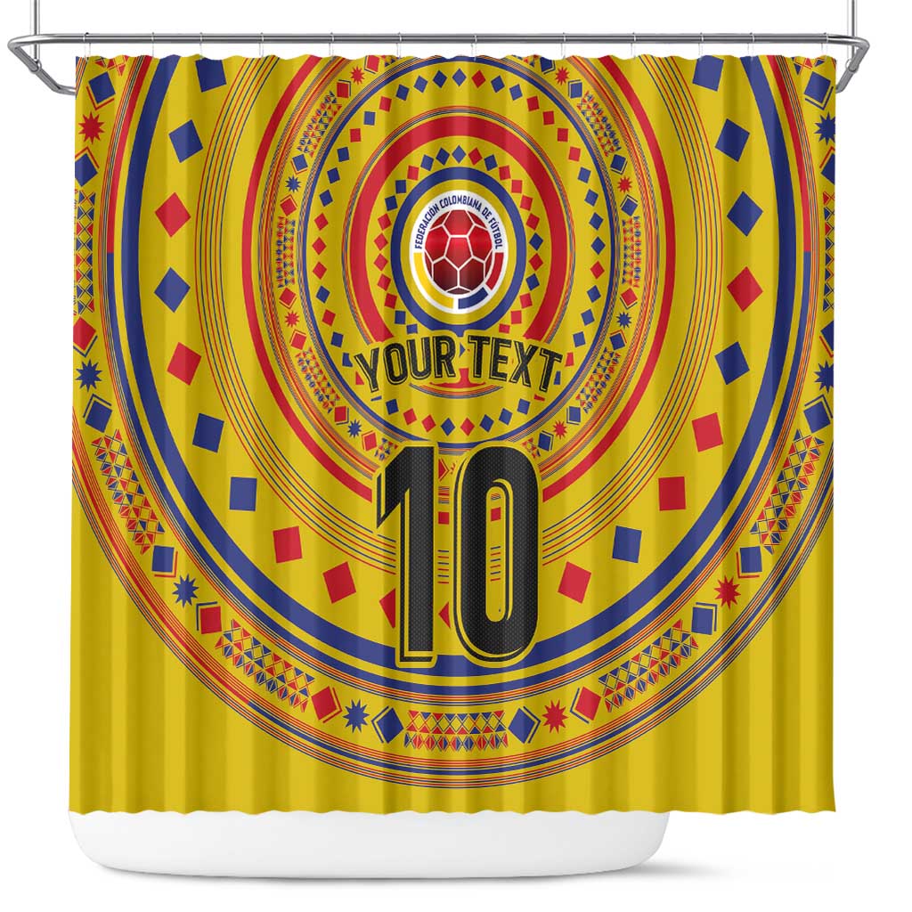 Custom Colombia Football Shower Curtain Sporty Vueltiao Hat