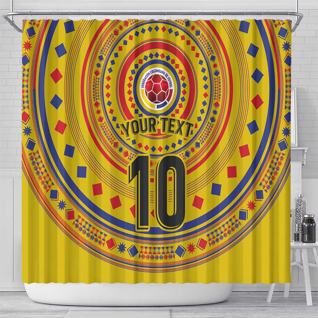 Custom Colombia Football Shower Curtain Sporty Vueltiao Hat
