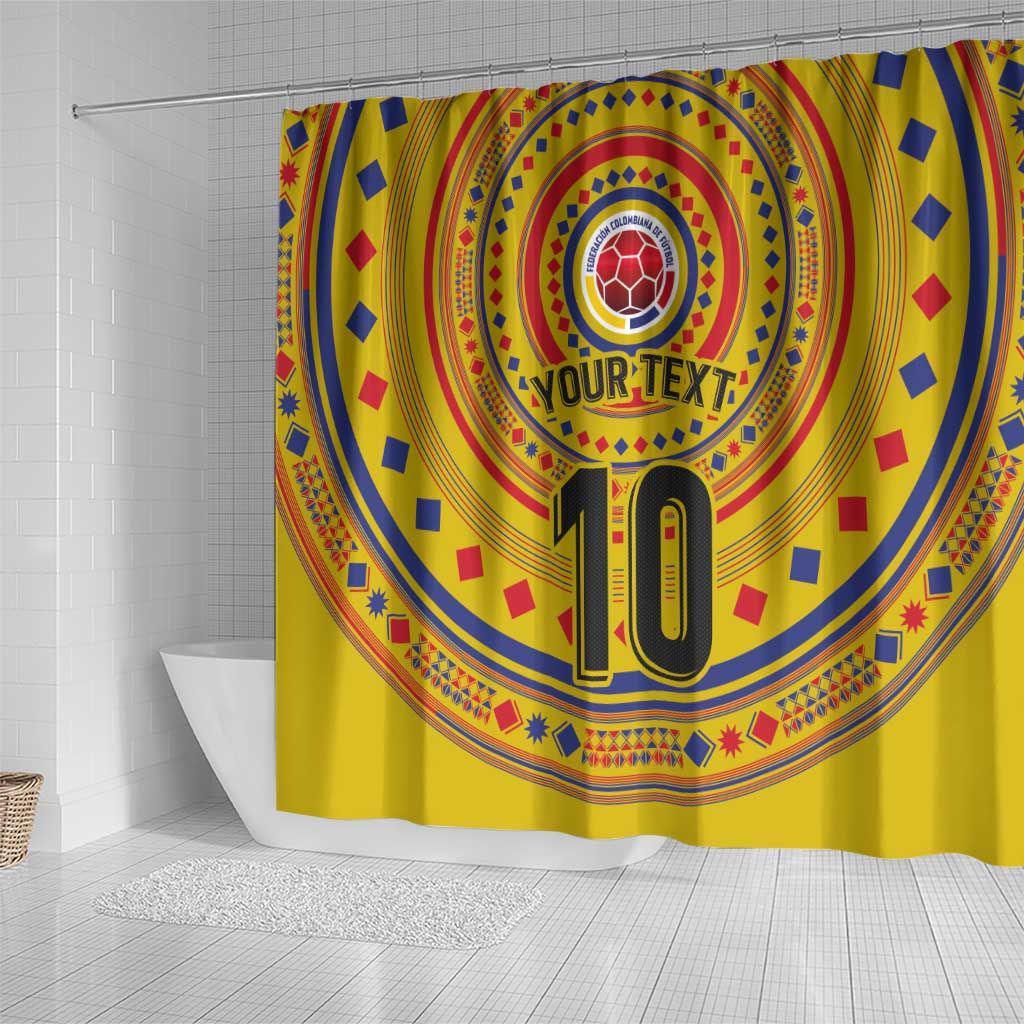 Custom Colombia Football Shower Curtain Sporty Vueltiao Hat