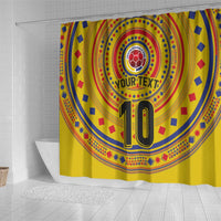 Custom Colombia Football Shower Curtain Sporty Vueltiao Hat