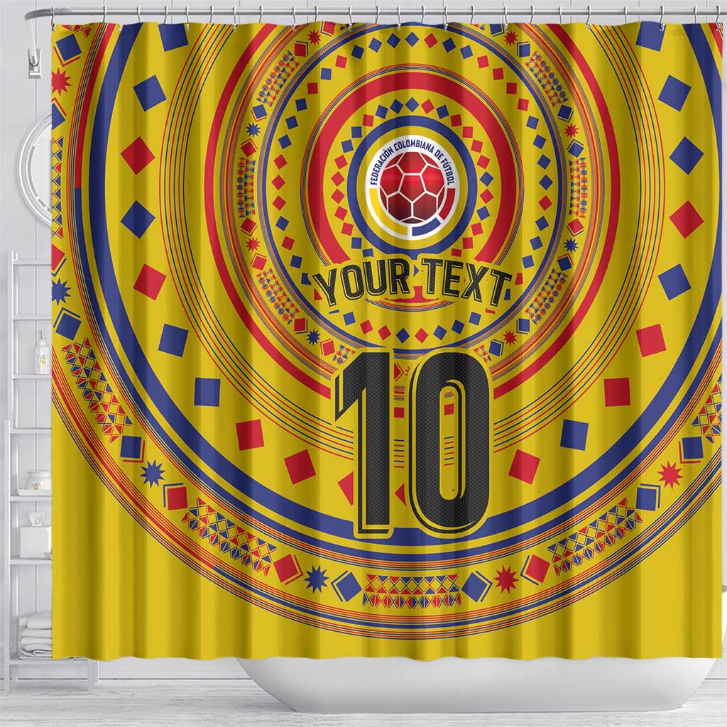 Custom Colombia Football Shower Curtain Sporty Vueltiao Hat