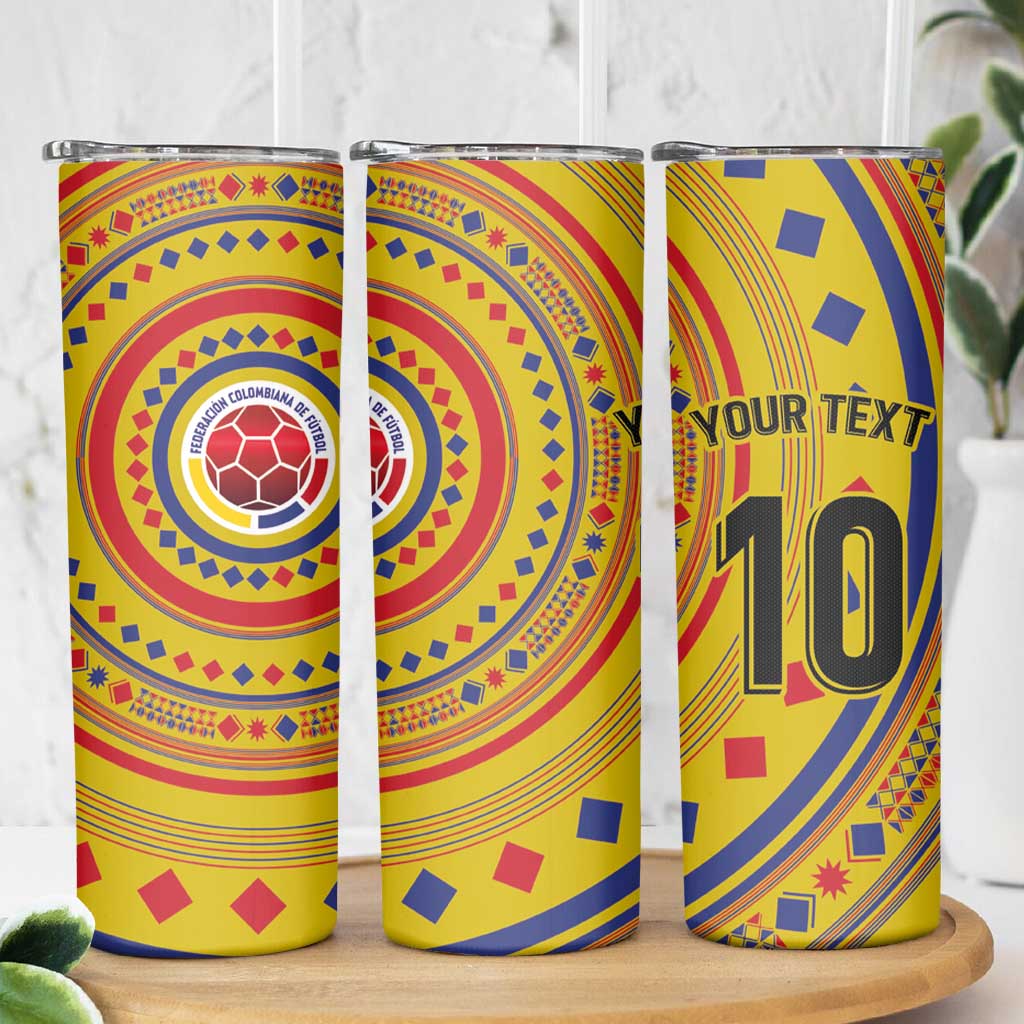 Custom Colombia Football Skinny Tumbler Sporty Vueltiao Hat