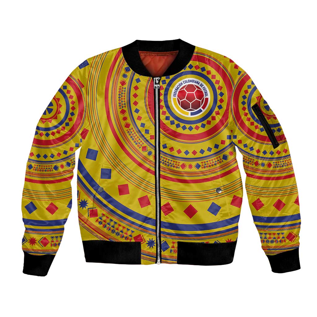 Custom Colombia Football Sleeve Zip Bomber Jacket Sporty Vueltiao Hat
