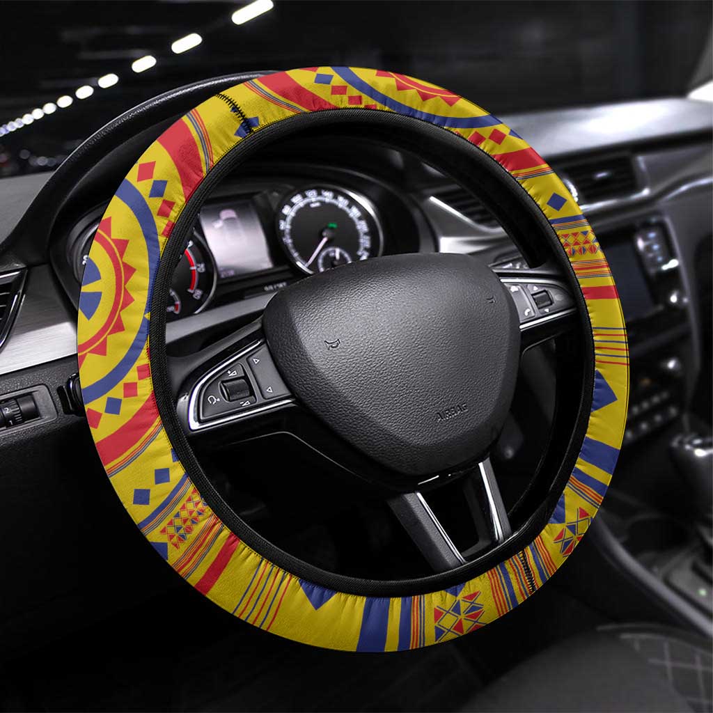 Colombia Football Steering Wheel Cover Sporty Vueltiao Hat