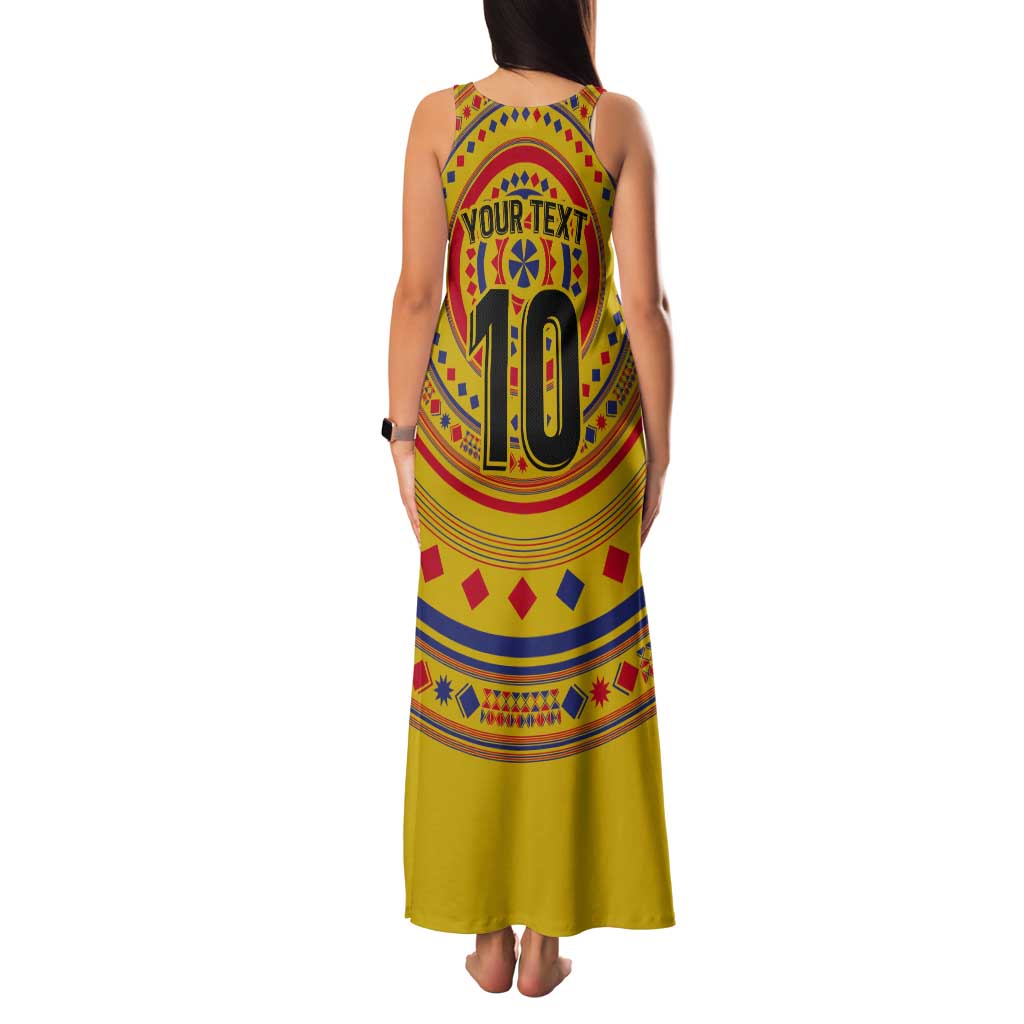 Custom Colombia Football Tank Maxi Dress Sporty Vueltiao Hat