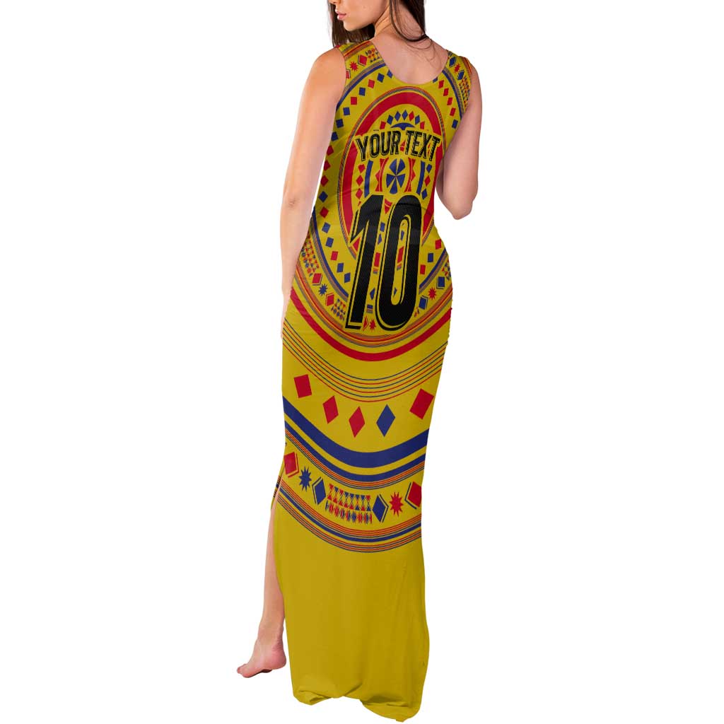 Custom Colombia Football Tank Maxi Dress Sporty Vueltiao Hat