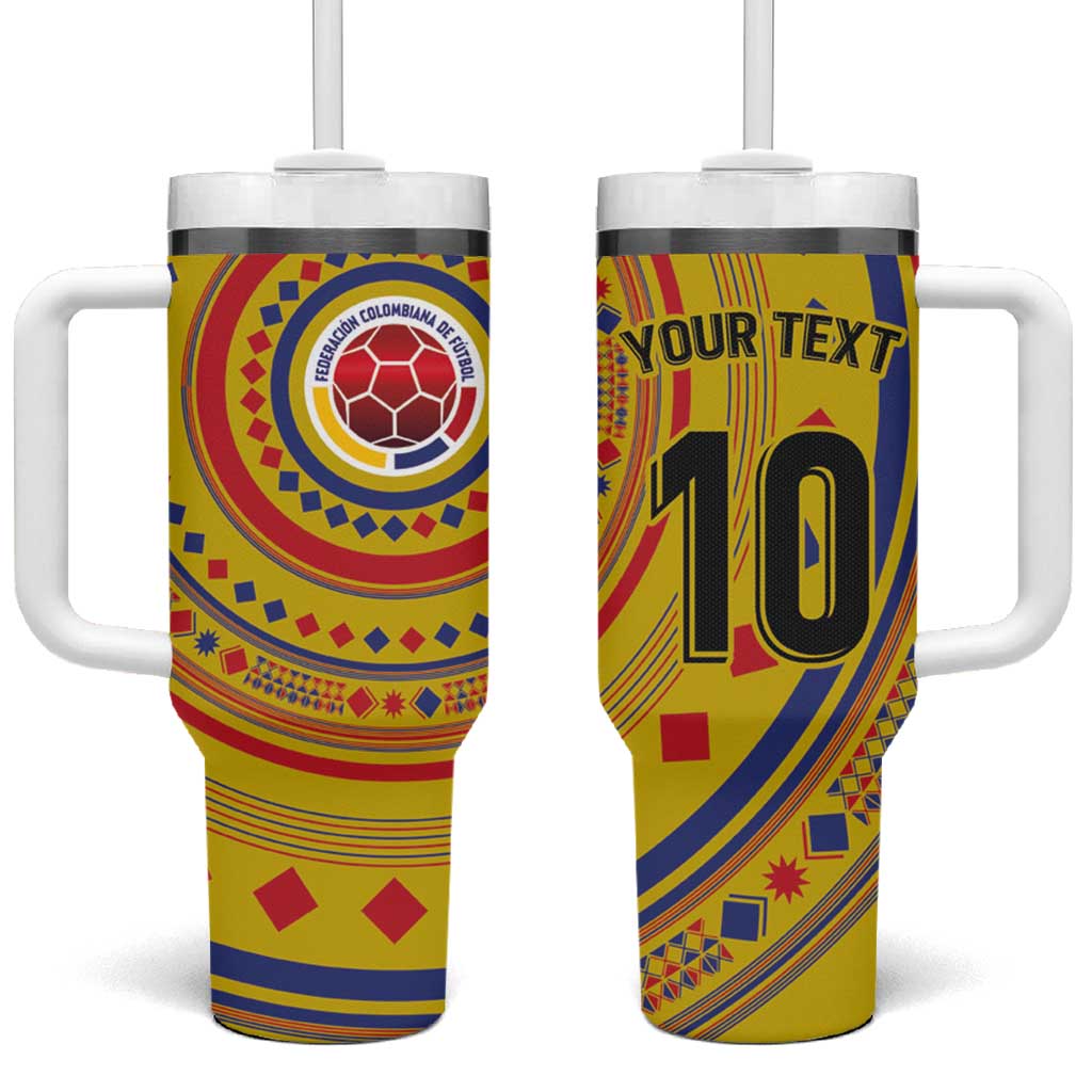 Custom Colombia Football Tumbler With Handle Sporty Vueltiao Hat