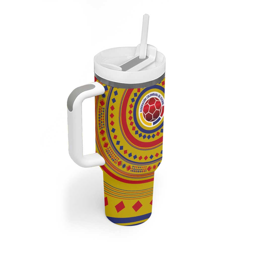 Custom Colombia Football Tumbler With Handle Sporty Vueltiao Hat