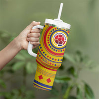 Custom Colombia Football Tumbler With Handle Sporty Vueltiao Hat