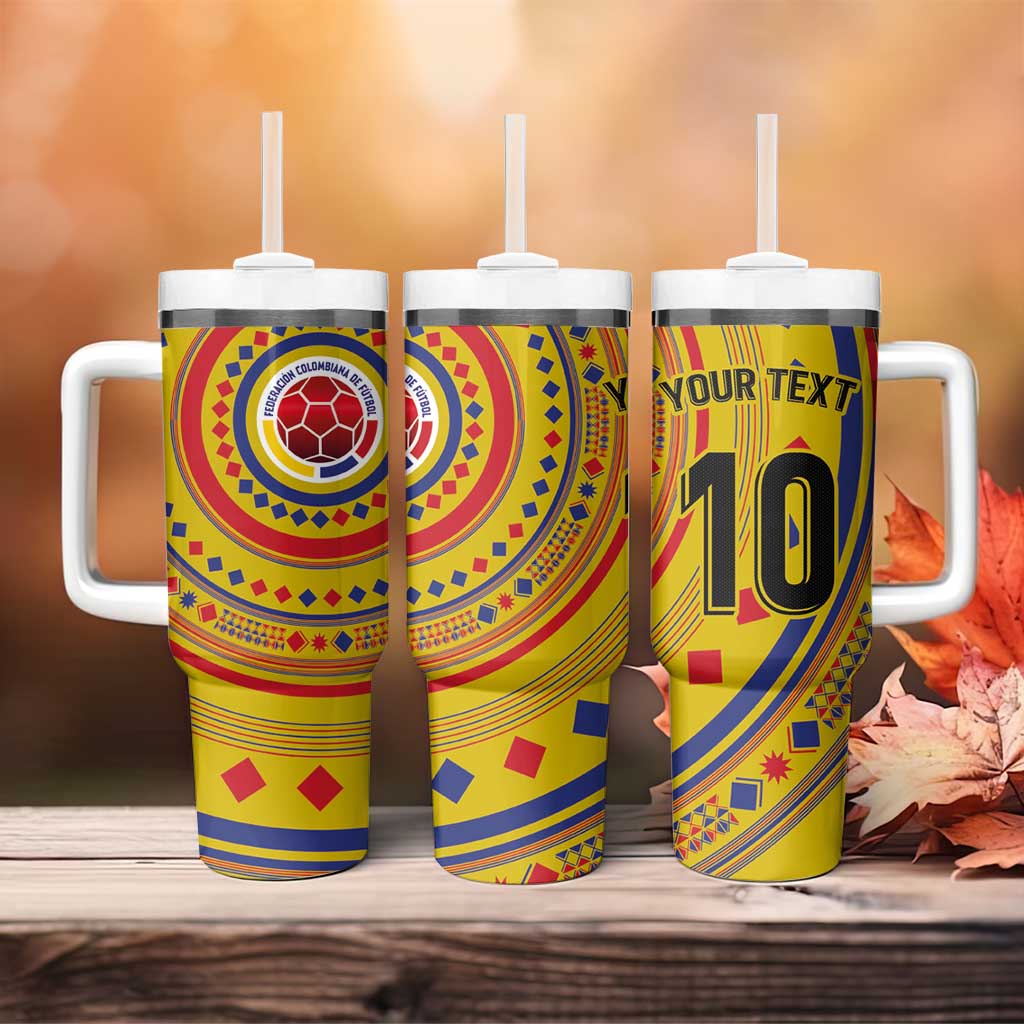 Custom Colombia Football Tumbler With Handle Sporty Vueltiao Hat