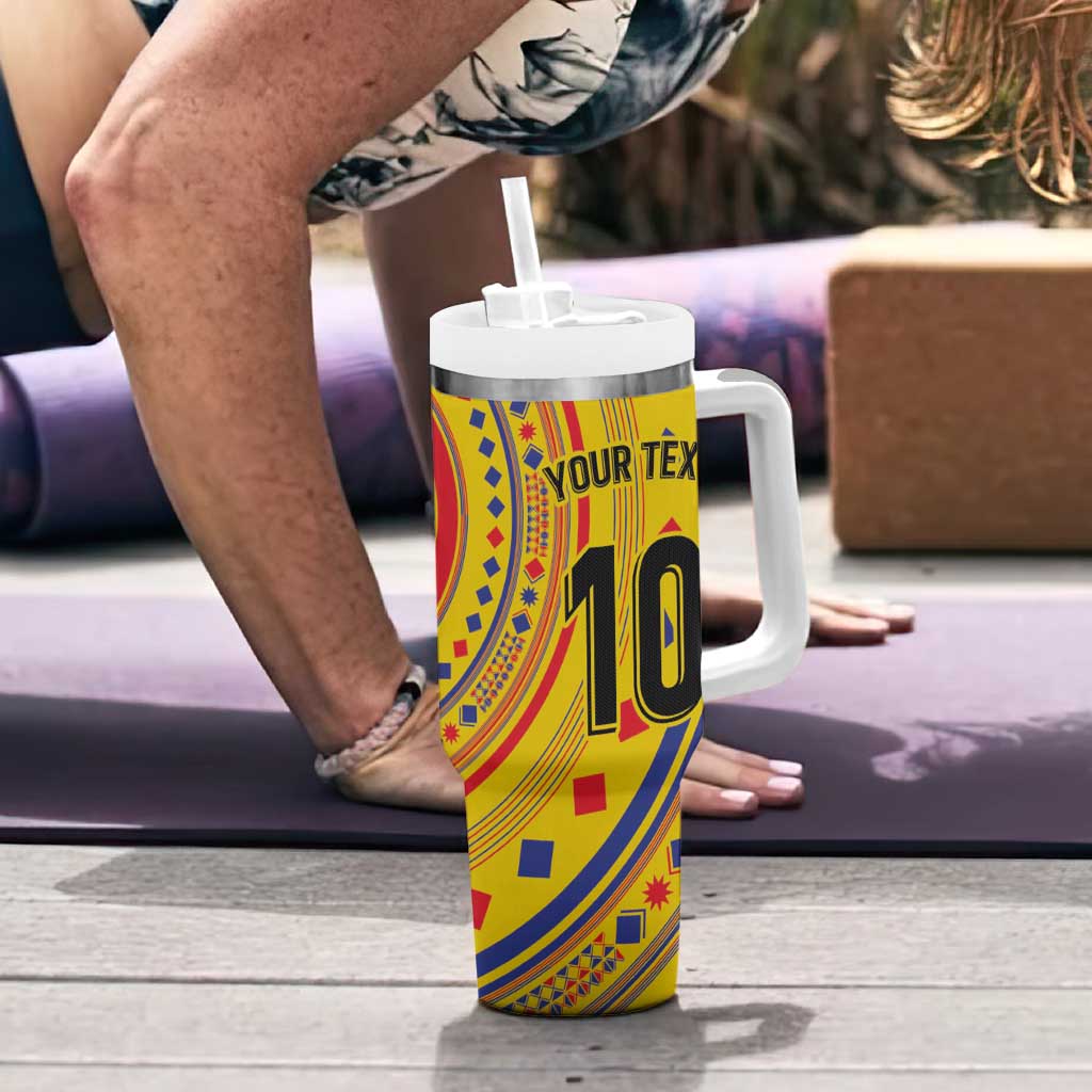 Custom Colombia Football Tumbler With Handle Sporty Vueltiao Hat
