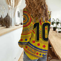 Custom Colombia Football Women Casual Shirt Sporty Vueltiao Hat