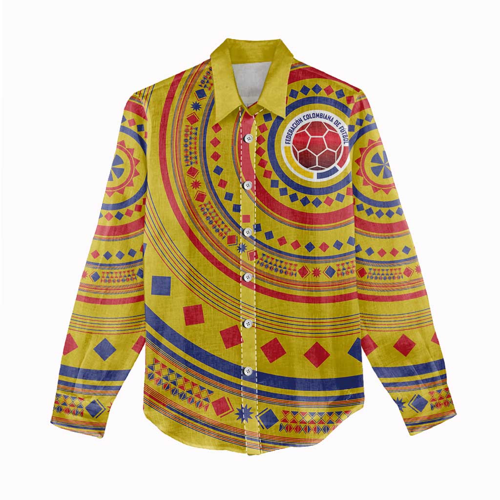 Custom Colombia Football Women Casual Shirt Sporty Vueltiao Hat