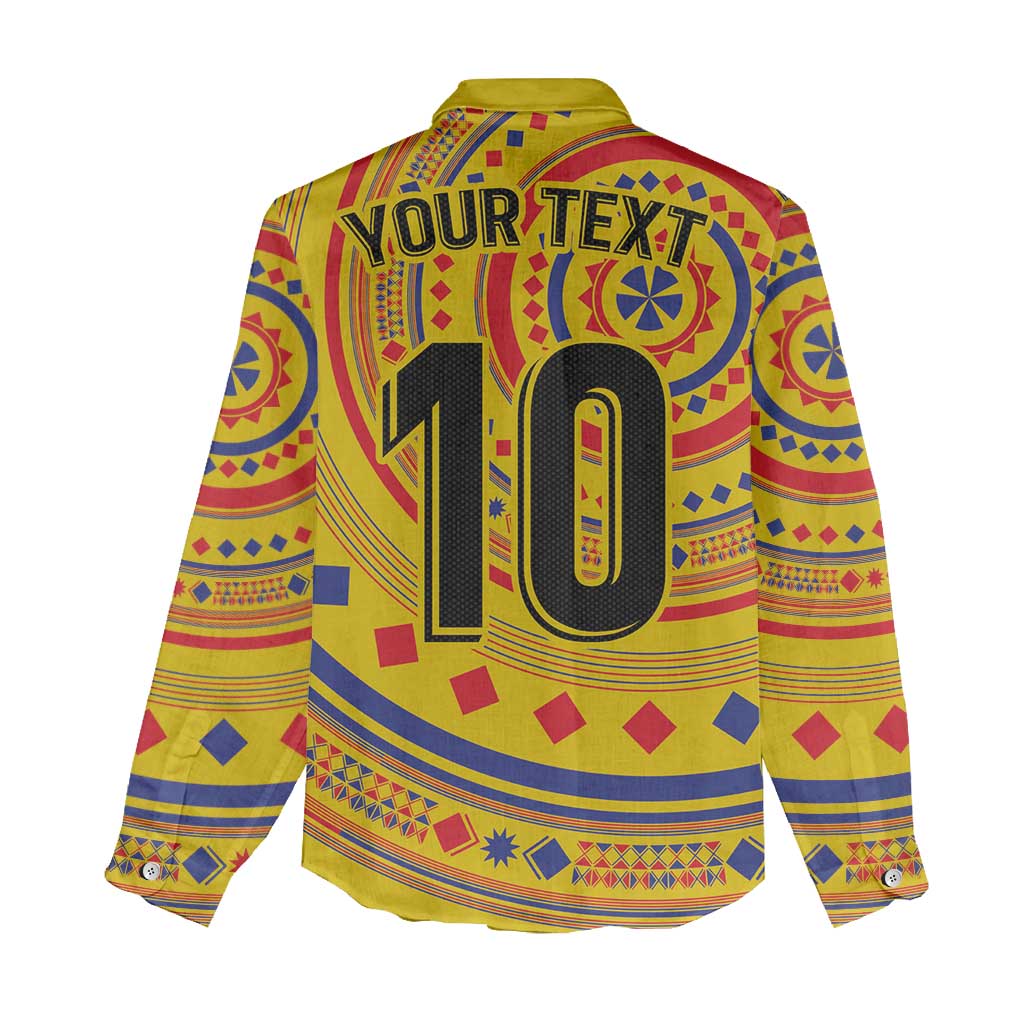 Custom Colombia Football Women Casual Shirt Sporty Vueltiao Hat