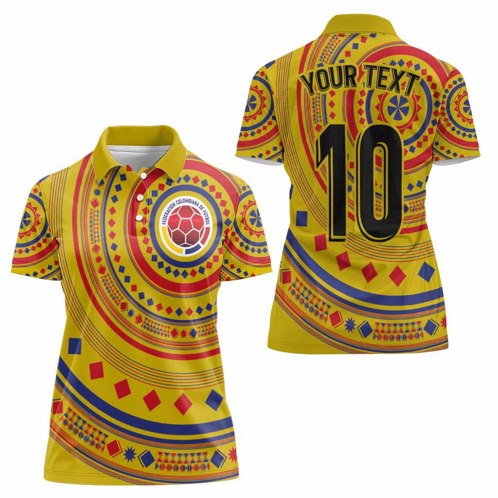 Custom Colombia Football Women Polo Shirt Sporty Vueltiao Hat