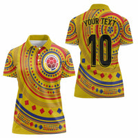 Custom Colombia Football Women Polo Shirt Sporty Vueltiao Hat