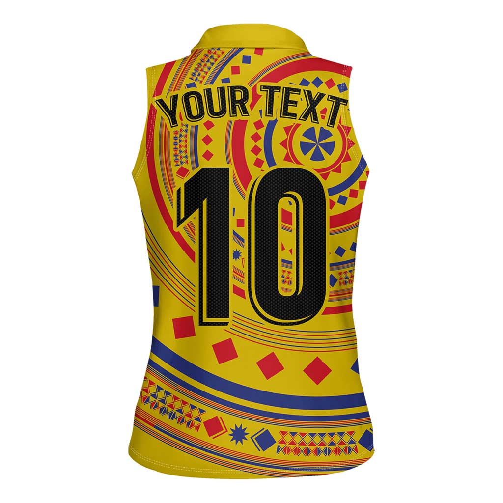 Custom Colombia Football Women Sleeveless Polo Shirt Sporty Vueltiao Hat