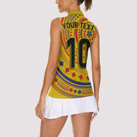 Custom Colombia Football Women Sleeveless Polo Shirt Sporty Vueltiao Hat