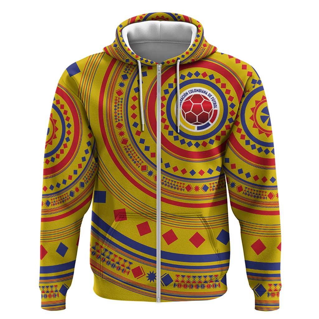 Custom Colombia Football Zip Hoodie Sporty Vueltiao Hat